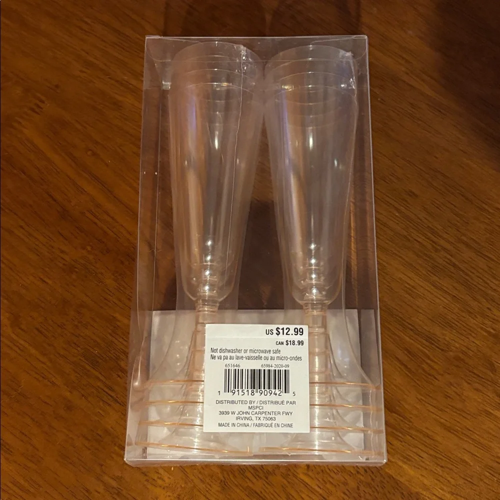 Pink Plastic Champagne Glasses